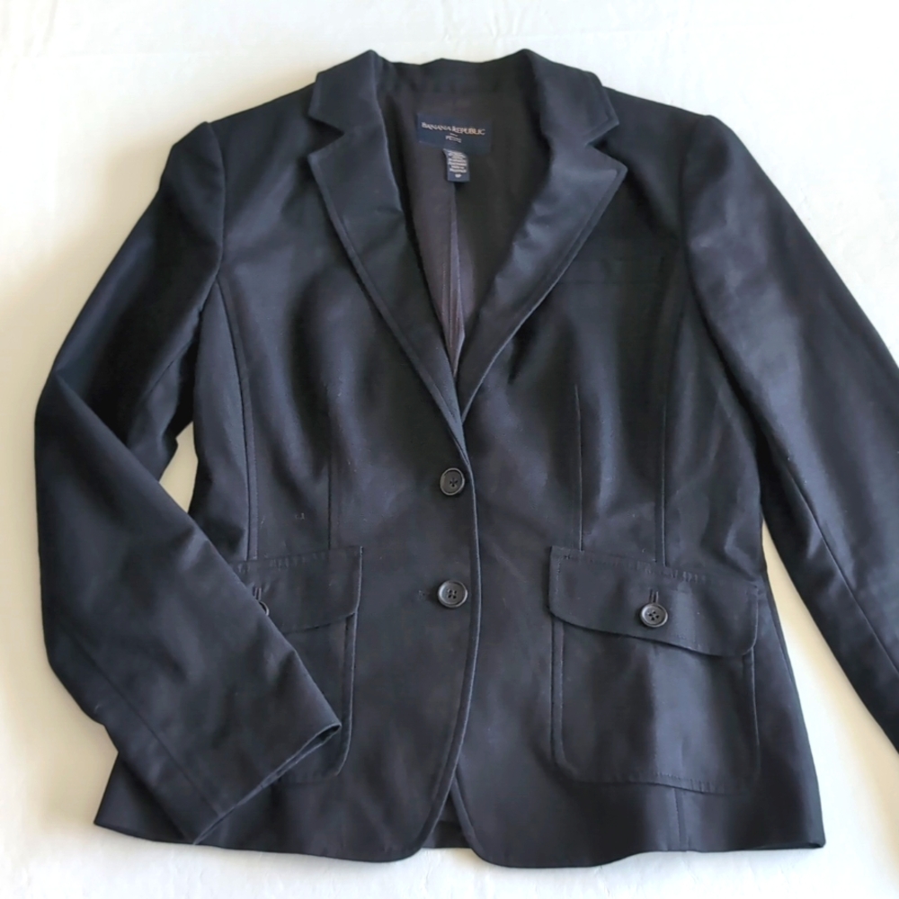 Banana Republic Factory Structured Black Jacket Blazer Women's Size 6P
